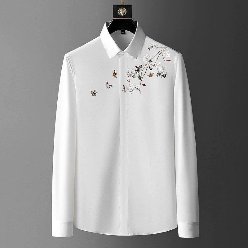 Business men shirt AC-BS-002 polyester wholesale from China