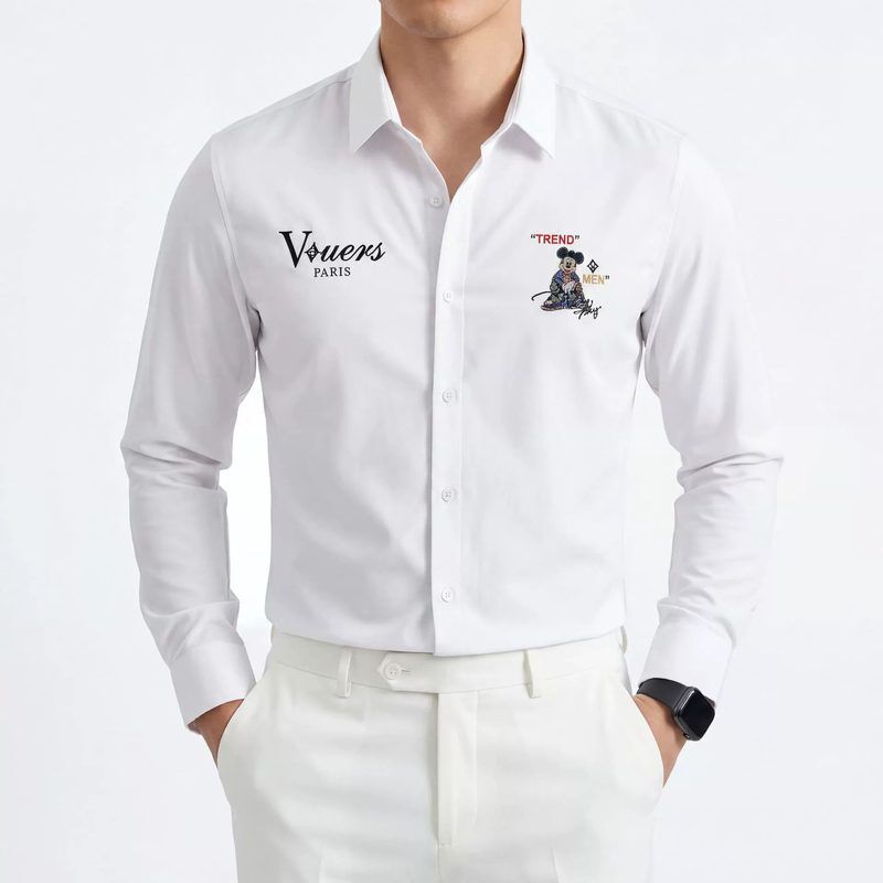 Business men shirt AC-BS-003 polyester wholesale from China
