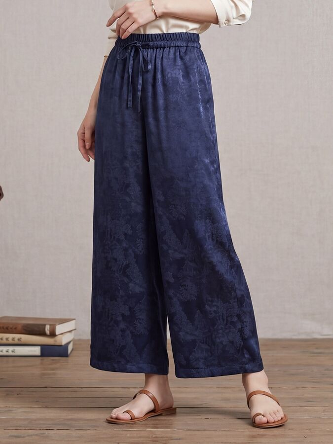 Silk Straight Leg Pants