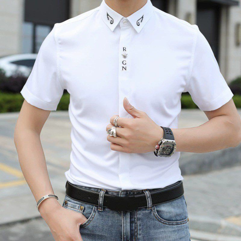 Casual men shirt AC-CS-004 polyester wholesale from China