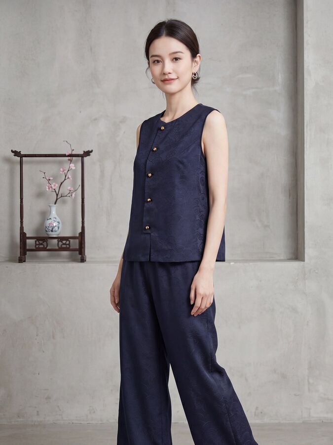 Silk Vest and Pants Set