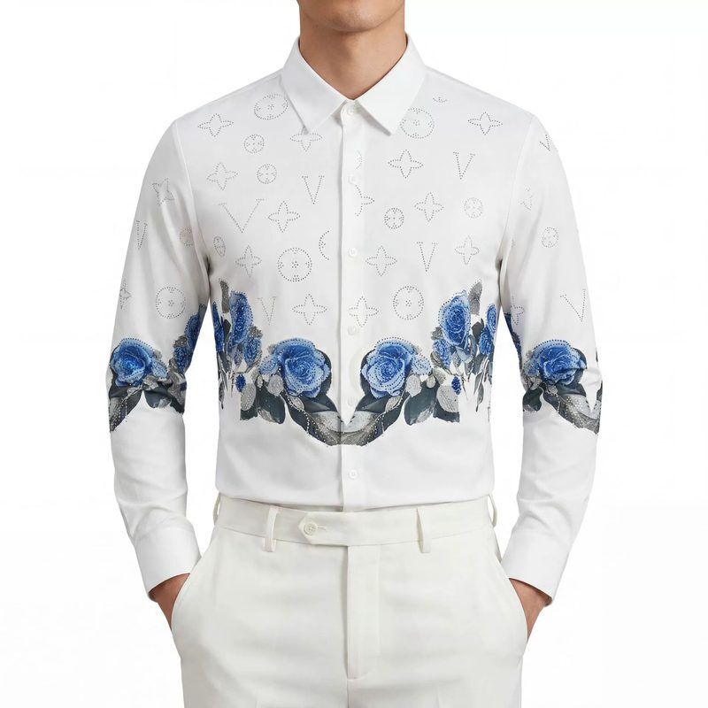 Printed men shirt AC-PS-004 polyester wholesale from China