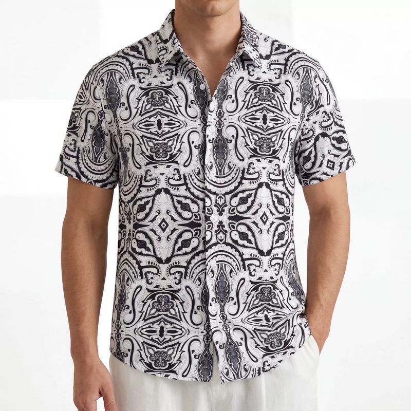 Printed men shirt AC-PS-005 polyester wholesale from China