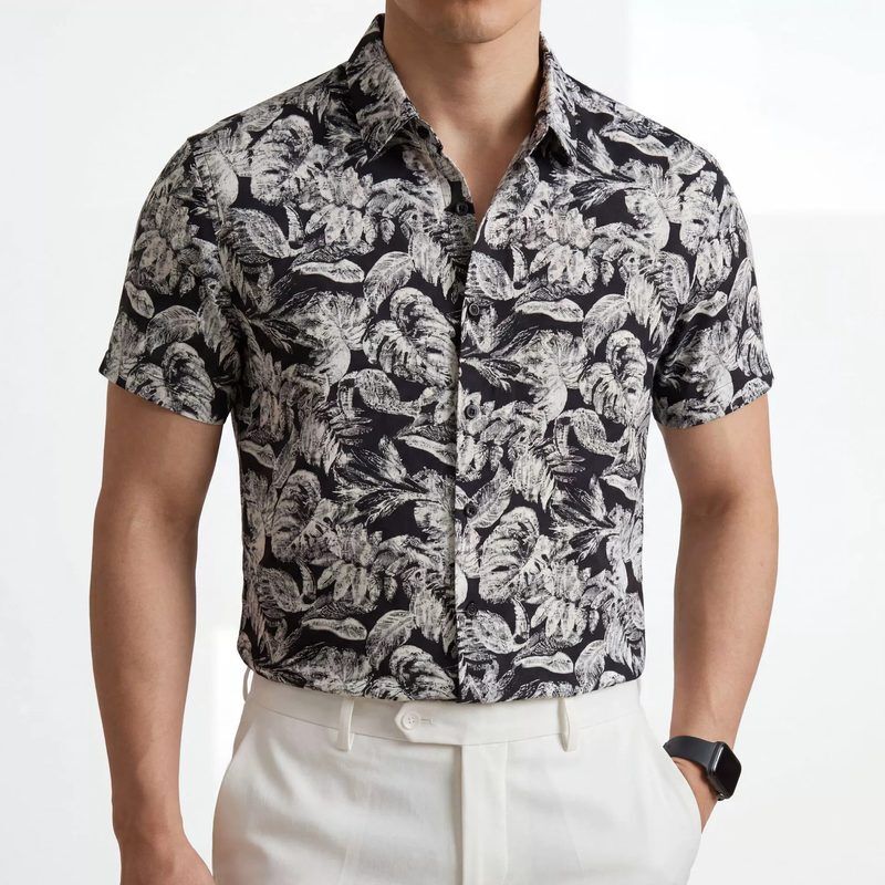 Printed men shirt AC-PS-006 polyester wholesale from China