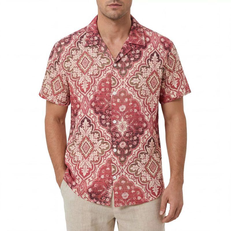 Printed men shirt AC-PS-007 polyester wholesale from China