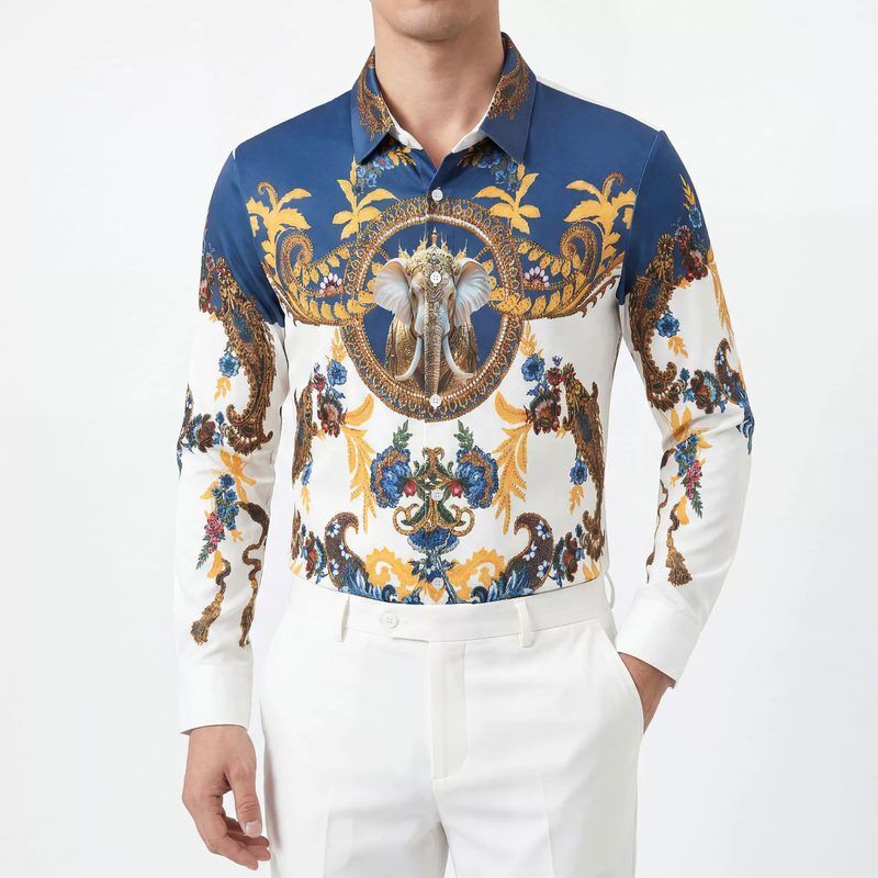 Printed men shirt AC-PS-010 polyester wholesale from China